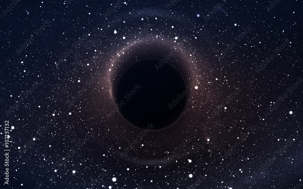 Obraz Kwadryptyk Black hole in deep space,