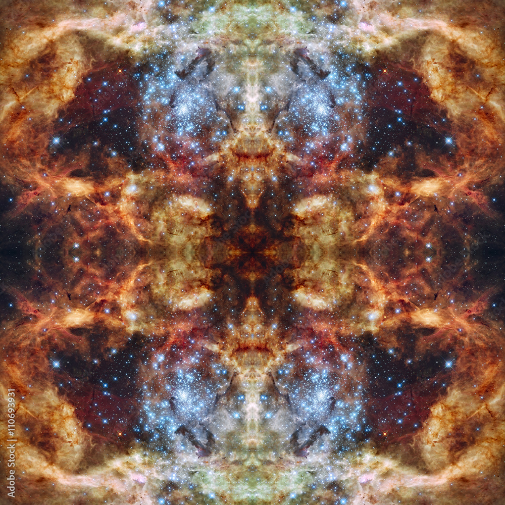 Obraz Tryptyk Universe simmetric background.