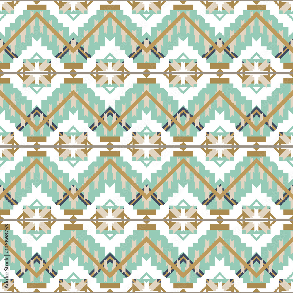 Obraz Tryptyk Aztec seamless pattern on