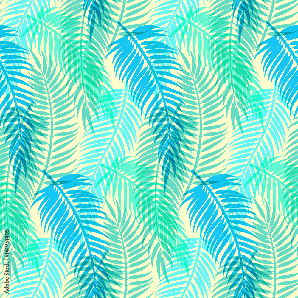 Tapeta Exotic tropical palm leaves.