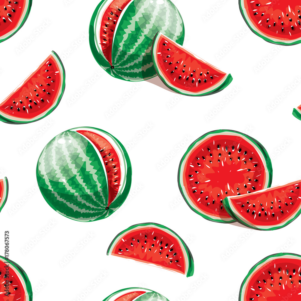 Tapeta Watermelon pattern. Seamless