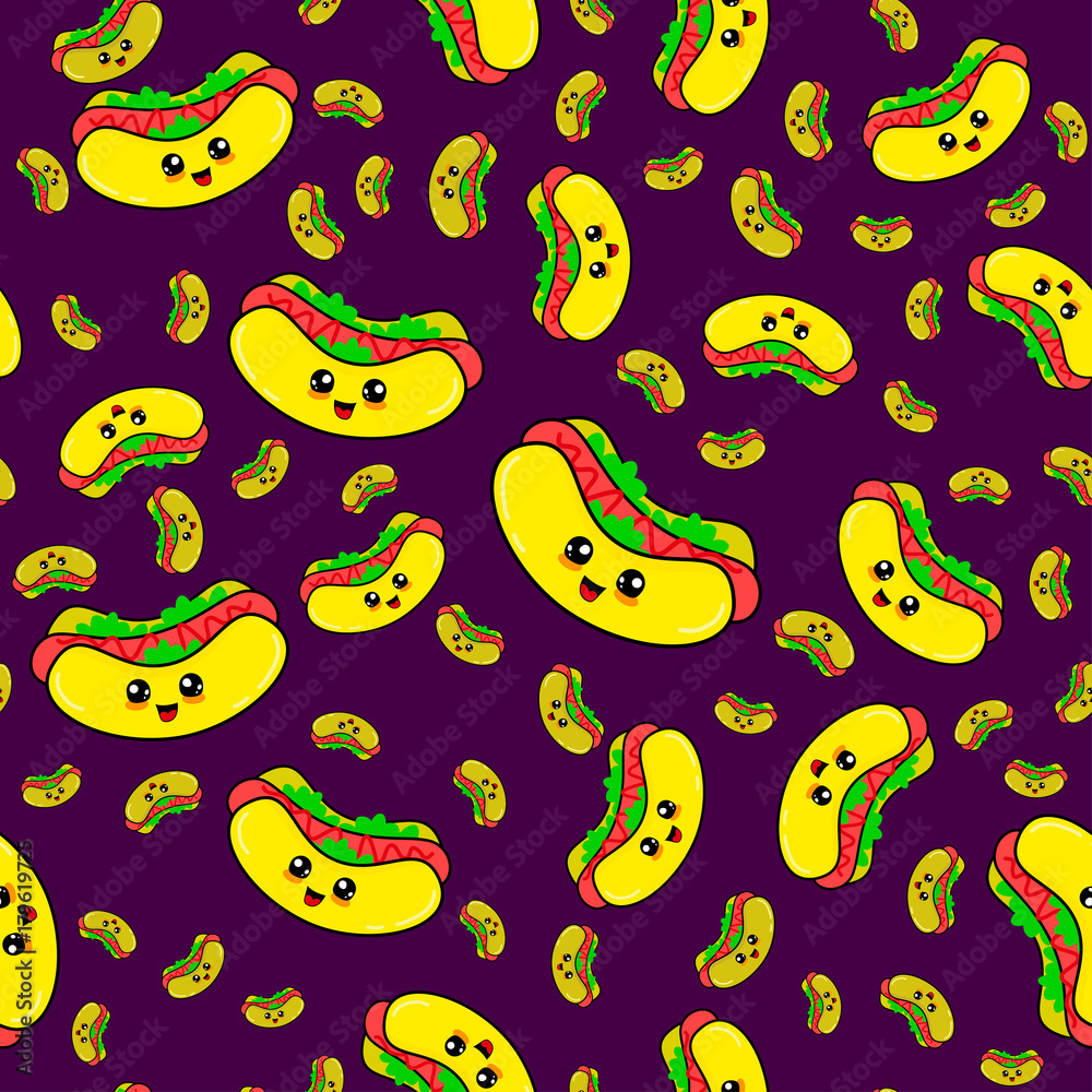Tapeta Abstract seamless hot dog