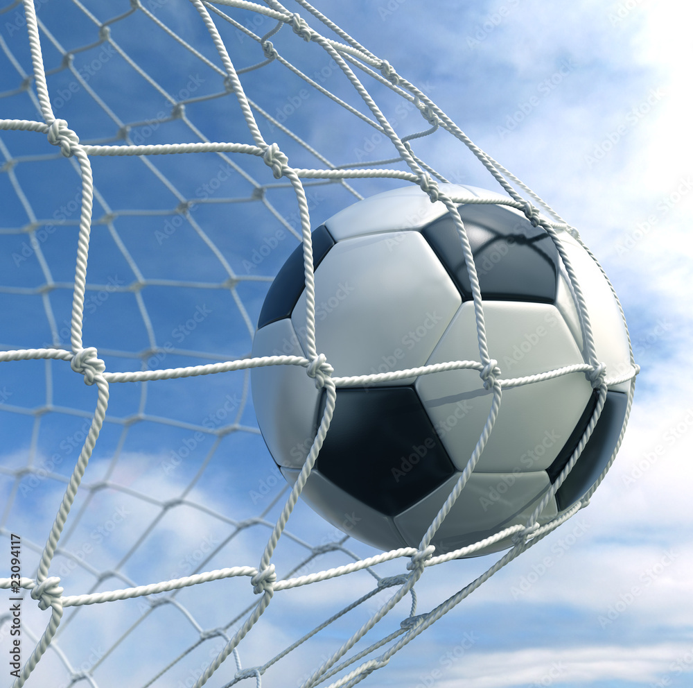 Fototapeta Soccerball in net