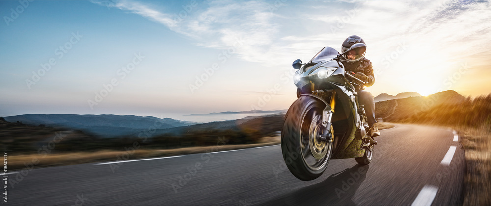 Obraz na płótnie Fast motorbike on the coastal
