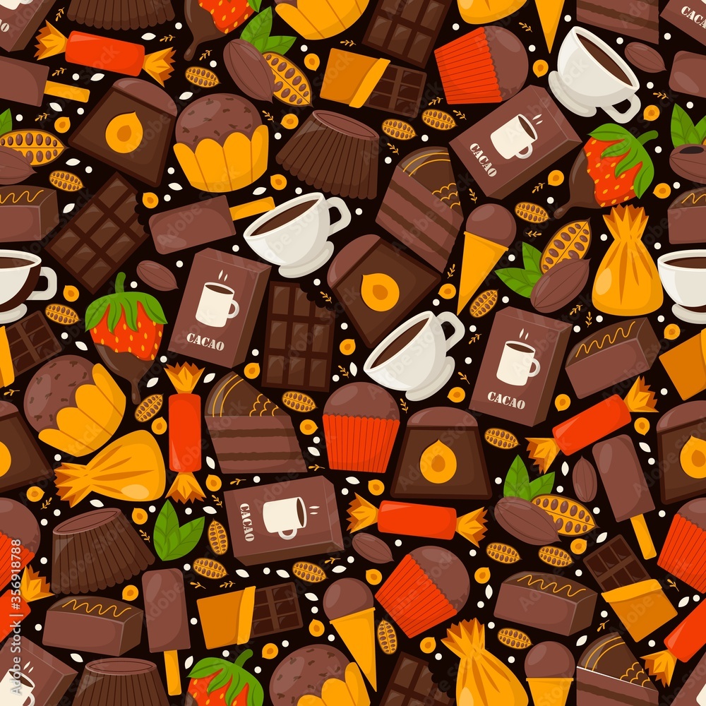 Tapeta Chocolate product pattern,
