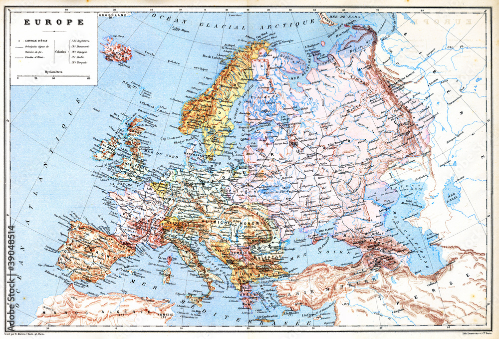 Obraz Tryptyk The old planispheric map of