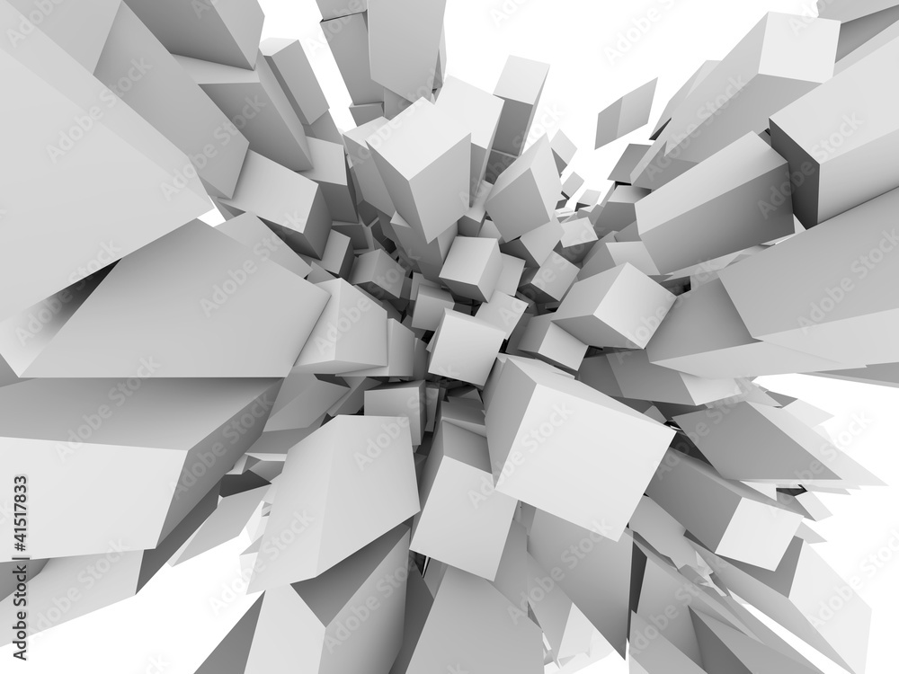 Fototapeta Abstract 3D cubes explode
