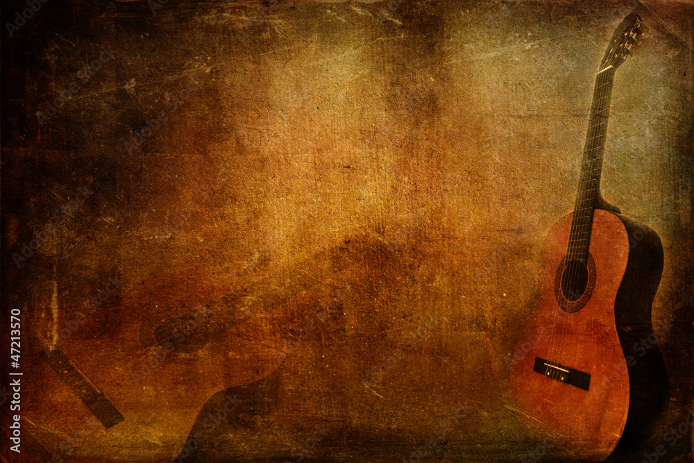 Fototapeta Grunge background guitar