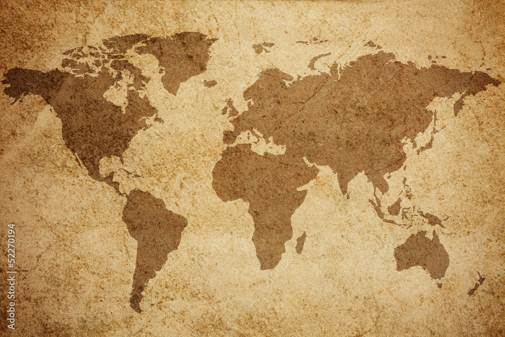 Obraz Tryptyk World map texture background