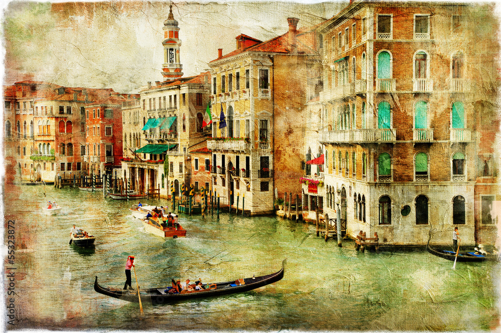 Fototapeta Venice -artwork in painting