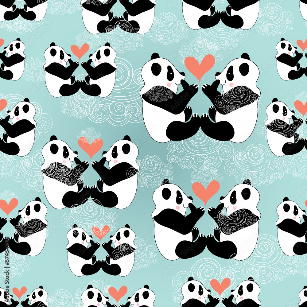 Tapeta texture panda lovers