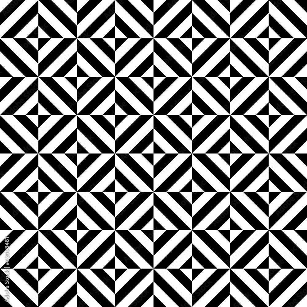 Obraz Pentaptyk Black and white geometric