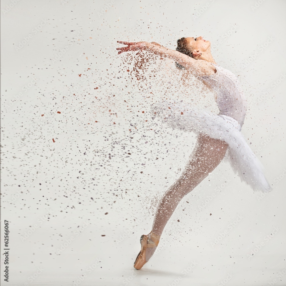 Fototapeta Young ballerina dancer in tutu
