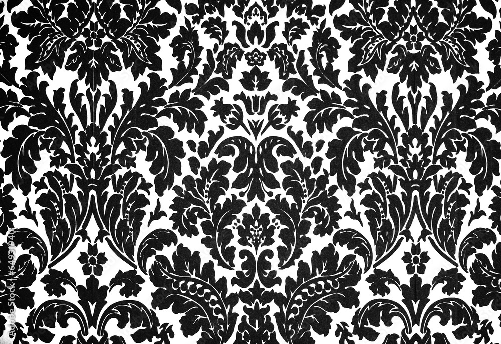 Tapeta black and white baroque