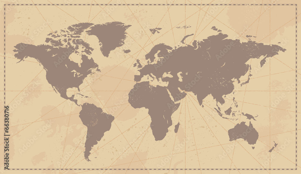 Fototapeta Old Vintage World Map