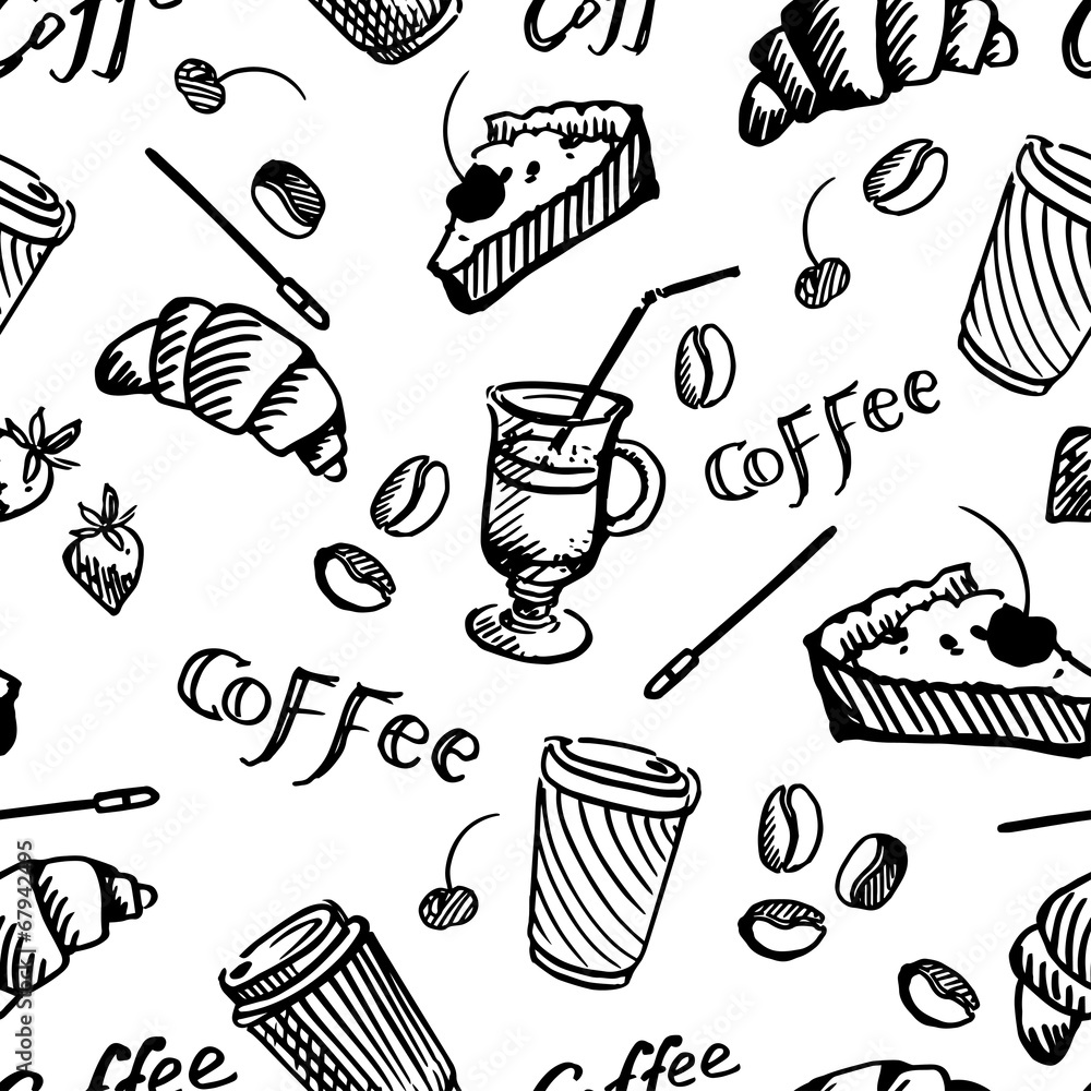 Tapeta seamless pattern of coffee