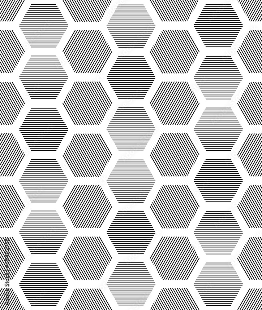 Tapeta Hexagons texture with lines.