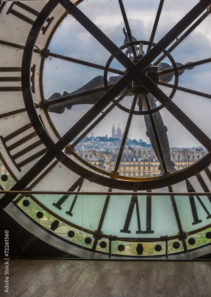 Obraz na płótnie Clock in Orsay museum, Paris