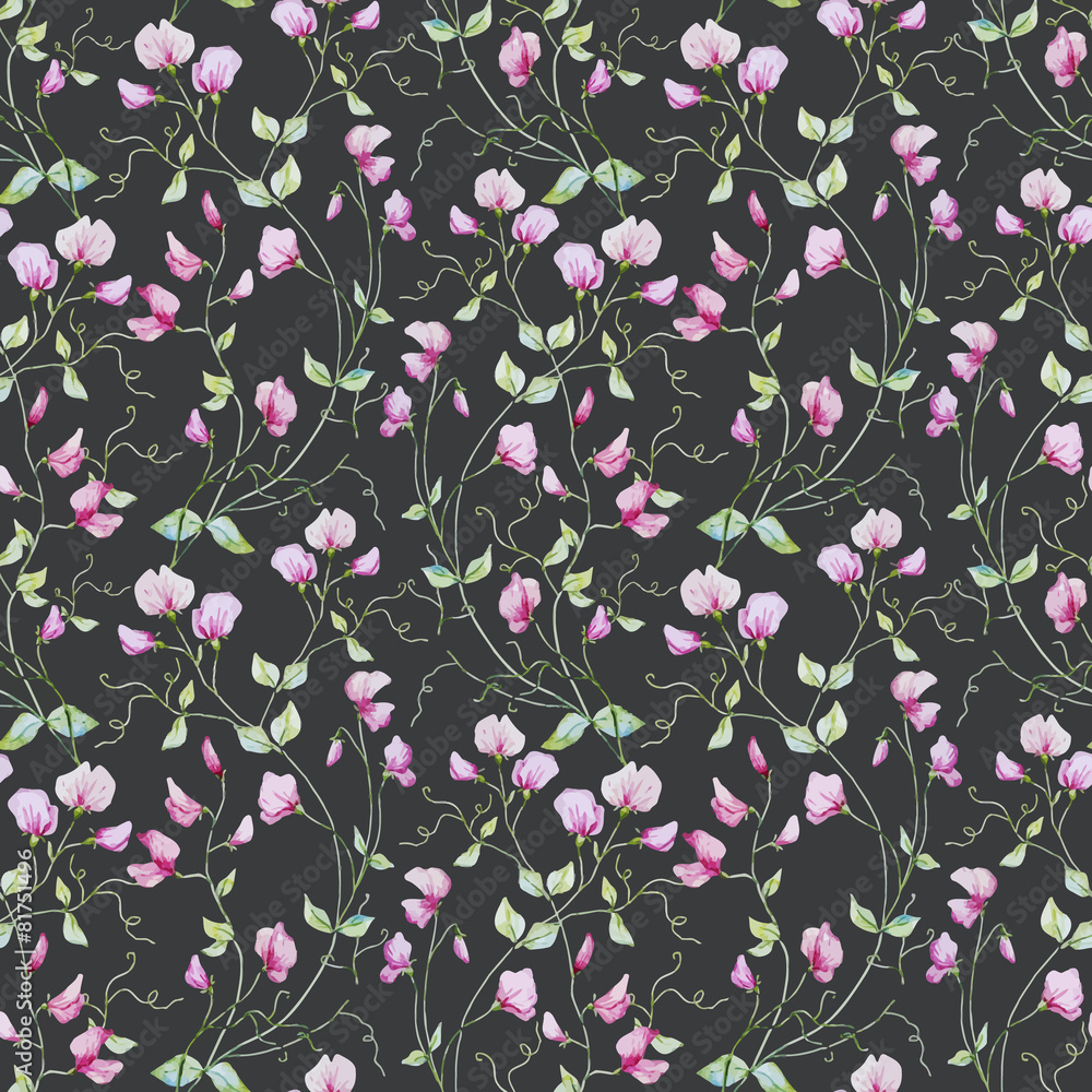 Tapeta Watercolor flowers pattern