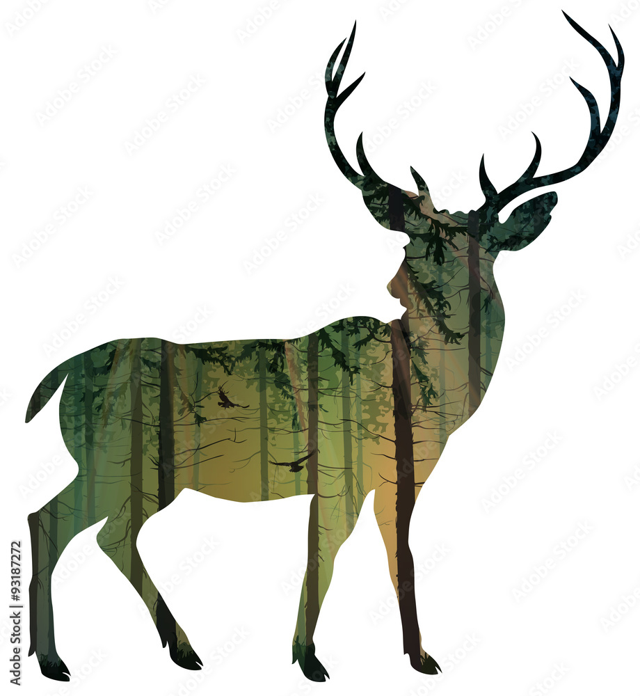 Obraz Pentaptyk deer