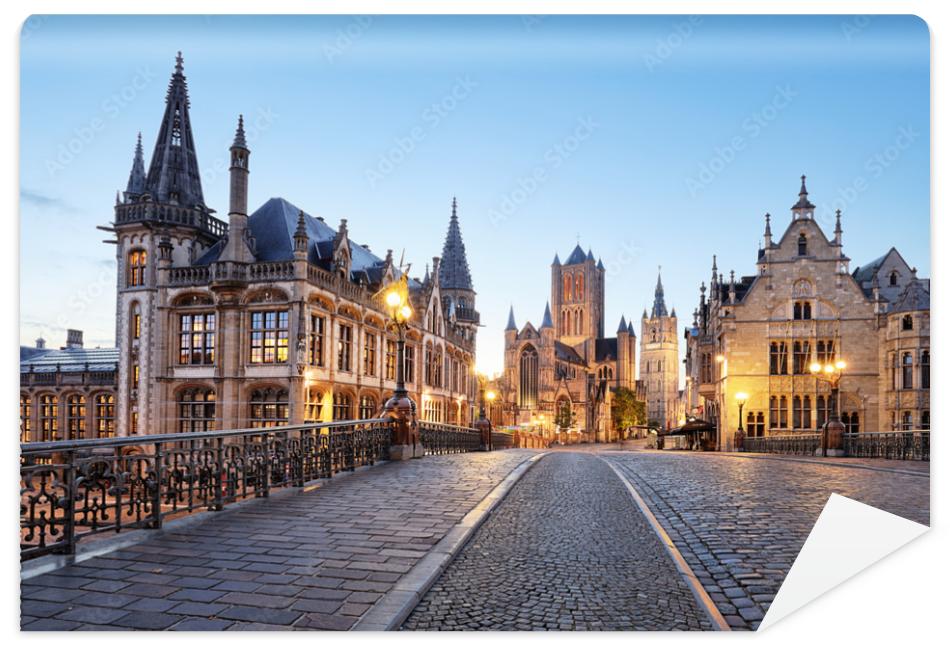 Fototapeta Belgium historic city Ghent at